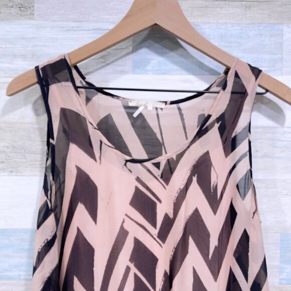 Anthropologie Floreat Serengeti Silk Midi Dress Pink Black Sheer Womens Small - Picture 2 of 9